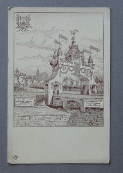 Postcard PC Frankfurt Main 1900-1910 triumphal arch at Wilhelmsbruecke Ludwig Leher Town architecture Hessen